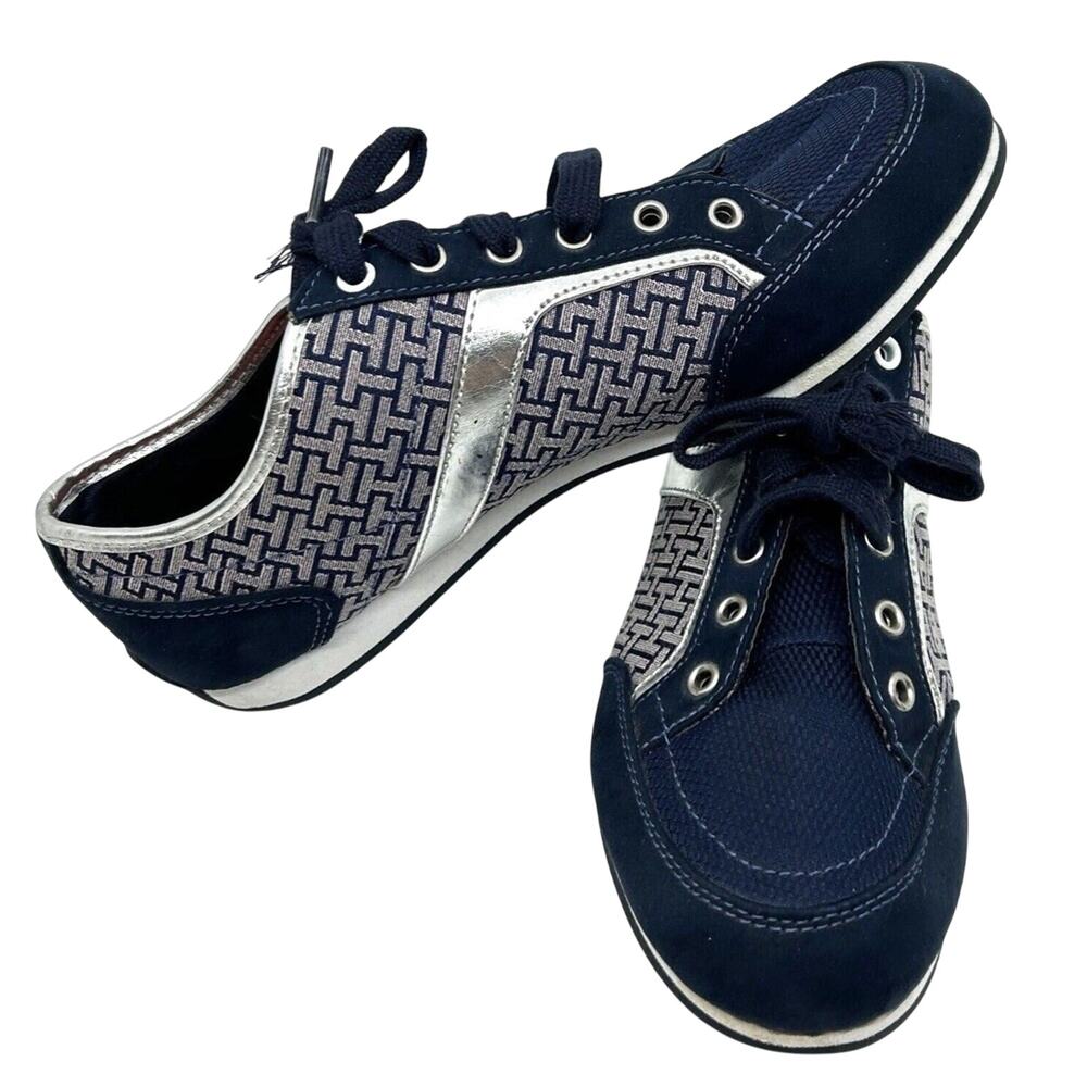 Tommy Hilfiger Shoes Women's Size 8 TWPolar Blue w/Silver Trim Sneakers Logo